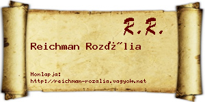 Reichman Rozália névjegykártya